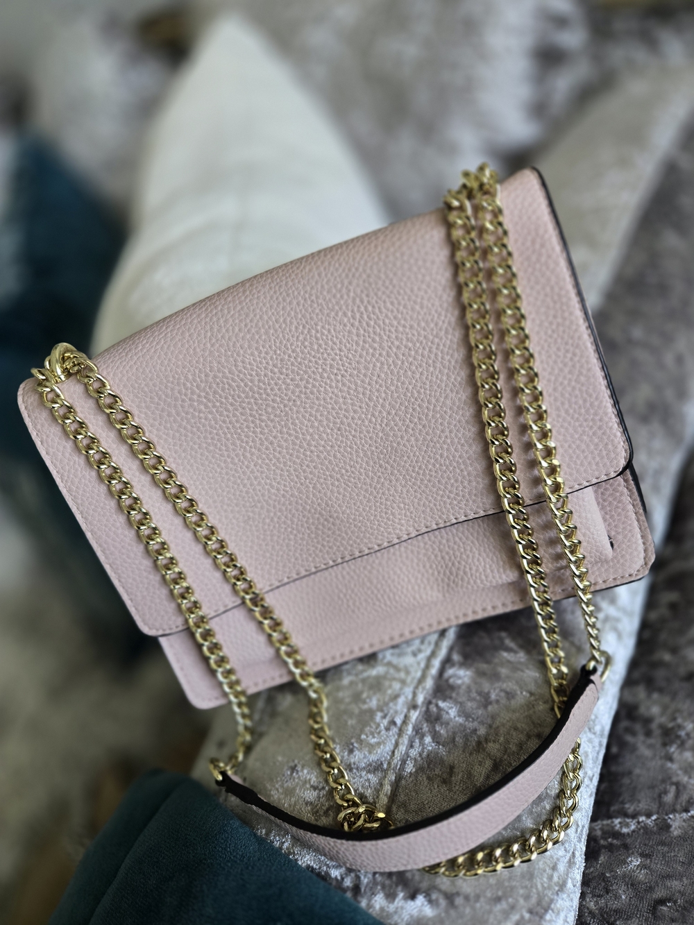 Women's Blush Pink Chain Shoulder Bag